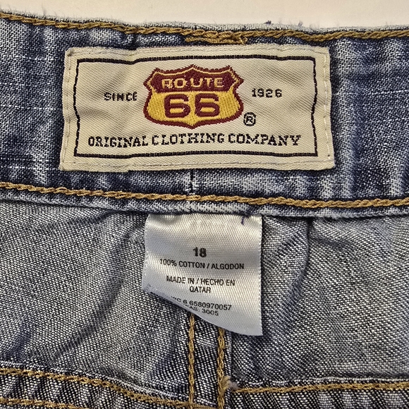 Route 66 Y2K Blue Denim Shorts size 18 - Picture 2 of 4